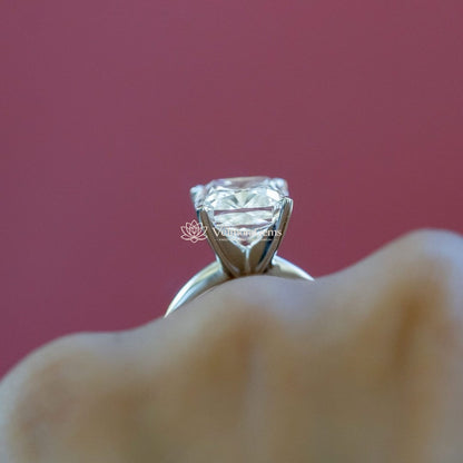 IGI Certified Cushion Lab-Created Diamond Classic Solitaire Ring F VS)