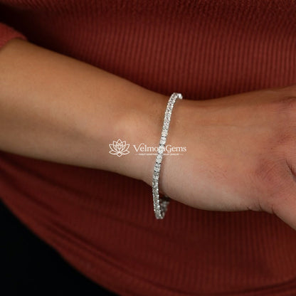 Lab-Created Diamond Oval Tennis Bracelet E-F VS)