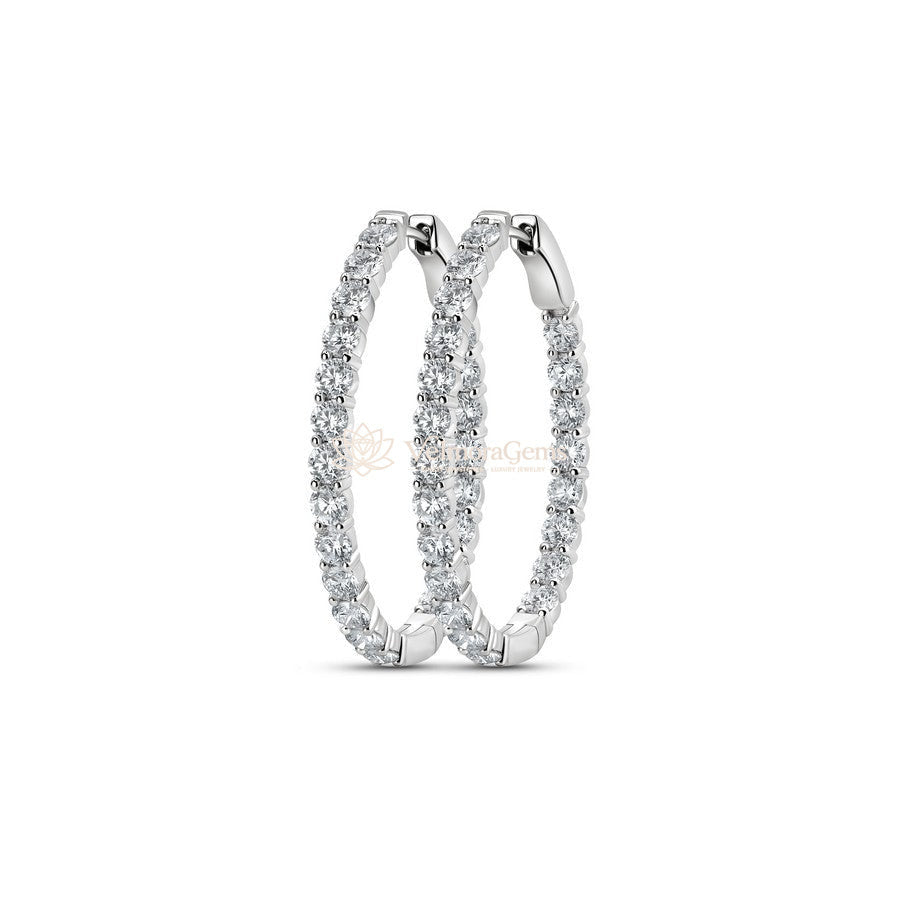 Lab-Created Diamond Large Oval Hoop Earrings F-G VS)