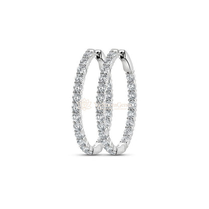 Lab-Created Diamond Large Oval Hoop Earrings F-G VS)