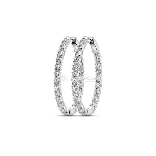Lab-Created Diamond Large Oval Hoop Earrings F-G VS)