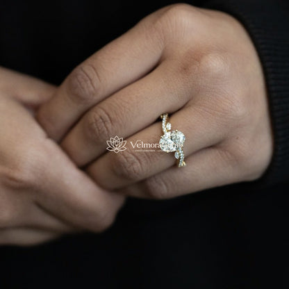 IGI Certified Lab-Created Diamond Oval Vine Entwined Ring F VS)