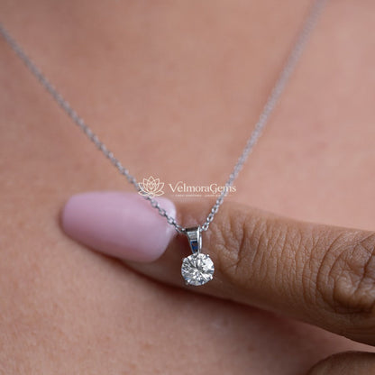 Round Pendant Duo – & Lab Diamond Solitaire Pendants (F-G SI)