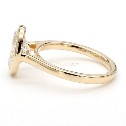 IGI Certified Lab-Created Diamond Oval Bezel Ring F VS)