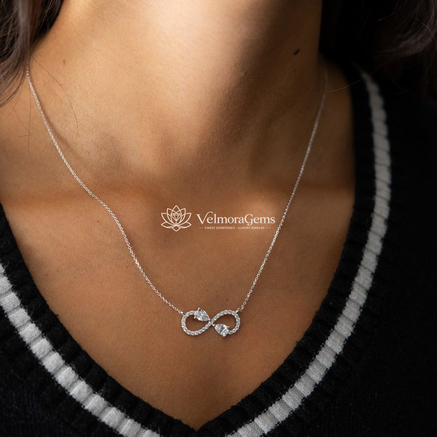 Lab-Created Diamond Infinity Pendant Necklace F-G VS)