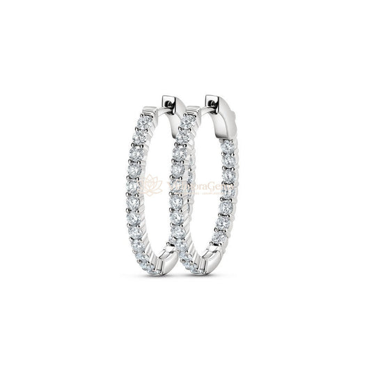 Lab-Created Diamond Small Oval Hoop Earrings F-G VS)