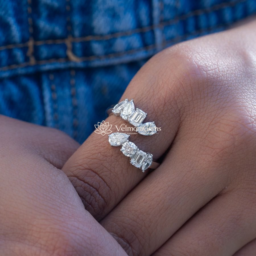 Lab-Created Diamond 8 Stone Multi-Shaped Ring F-G VS)