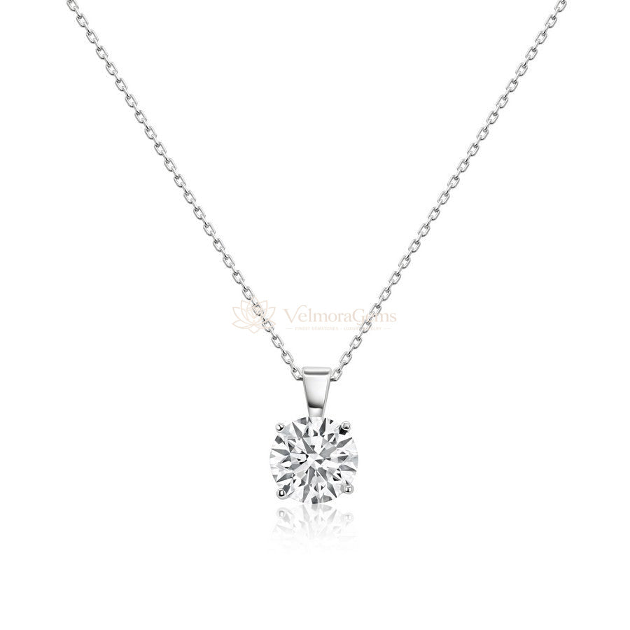IGI Certified Lab-Created Diamond Solitaire Pendant Necklace F VS)