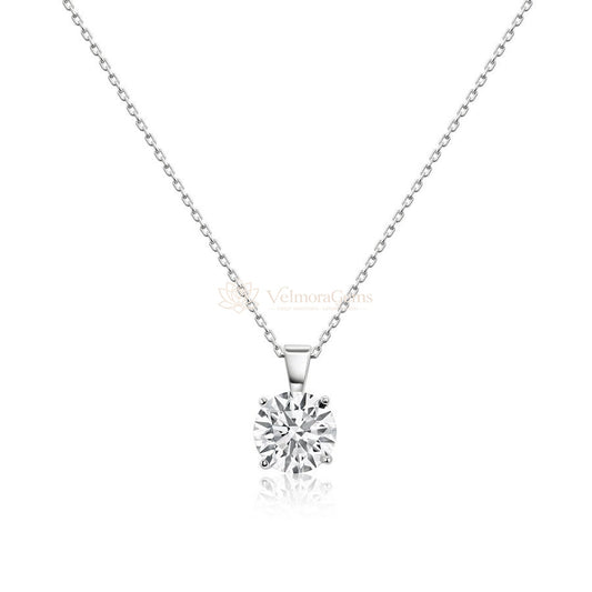 IGI Certified Lab-Created Diamond Solitaire Pendant Necklace F VS)