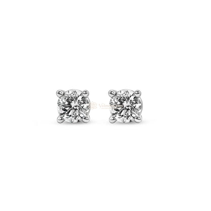 Lab-Created Diamond 4 Prong Martini Screw Back Stud Earring F-G VS)