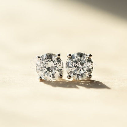 Lab-Created Diamond 4 Prong Basket Screw Back Stud Earring (1.40- E-F VS)