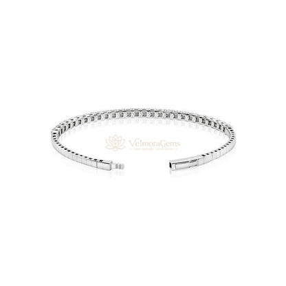 Lab-Created Diamond Halfway Flex Bangle F-G VS)