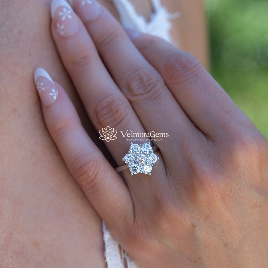 Lab-Created Diamond Celestial Cluster Ring F-G SI)