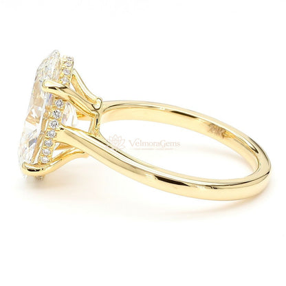 IGI Certified Lab-Created Diamond Oval Hidden Halo Ring F VS)