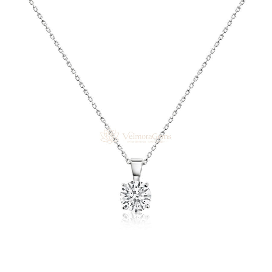 Round Pendant Duo – & Lab Diamond Solitaire Pendants (F-G SI)