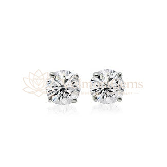 Lab-Created Diamond 4 Prong Basket Screw Back Stud Earrings (1.00- F-G SI)