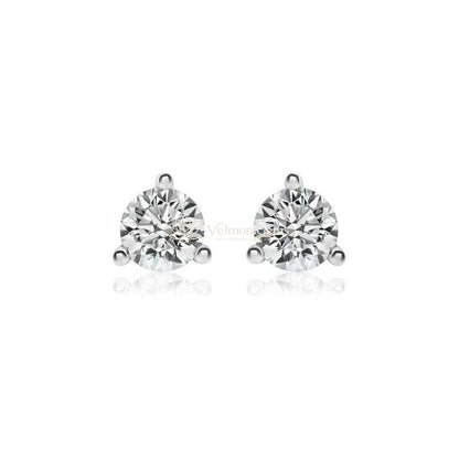 Round Stud Duo – & Lab Diamond Matching Stud Earrings (F-G SI)