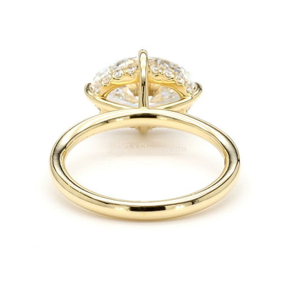IGI Certified Lab-Created Diamond Oval East-West Hidden Halo Ring F VS)