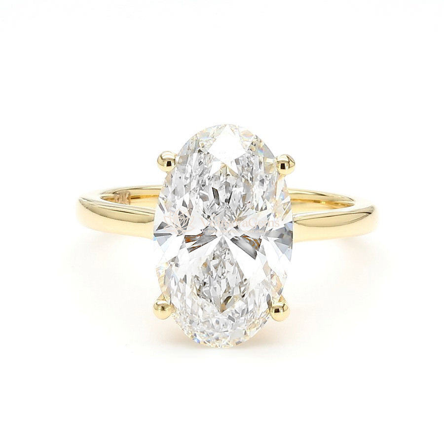 IGI Certified Lab-Created Diamond Oval Hidden Halo Ring F VS)