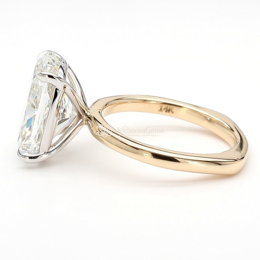 Euro Shank IGI Certified Lab-Created Diamond Cushion Two-Tone Ring F VS)