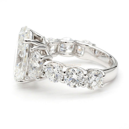 IGI Certified Lab-Created Diamond Oval 3-Stone 3/4 Eternity Ring F VS)