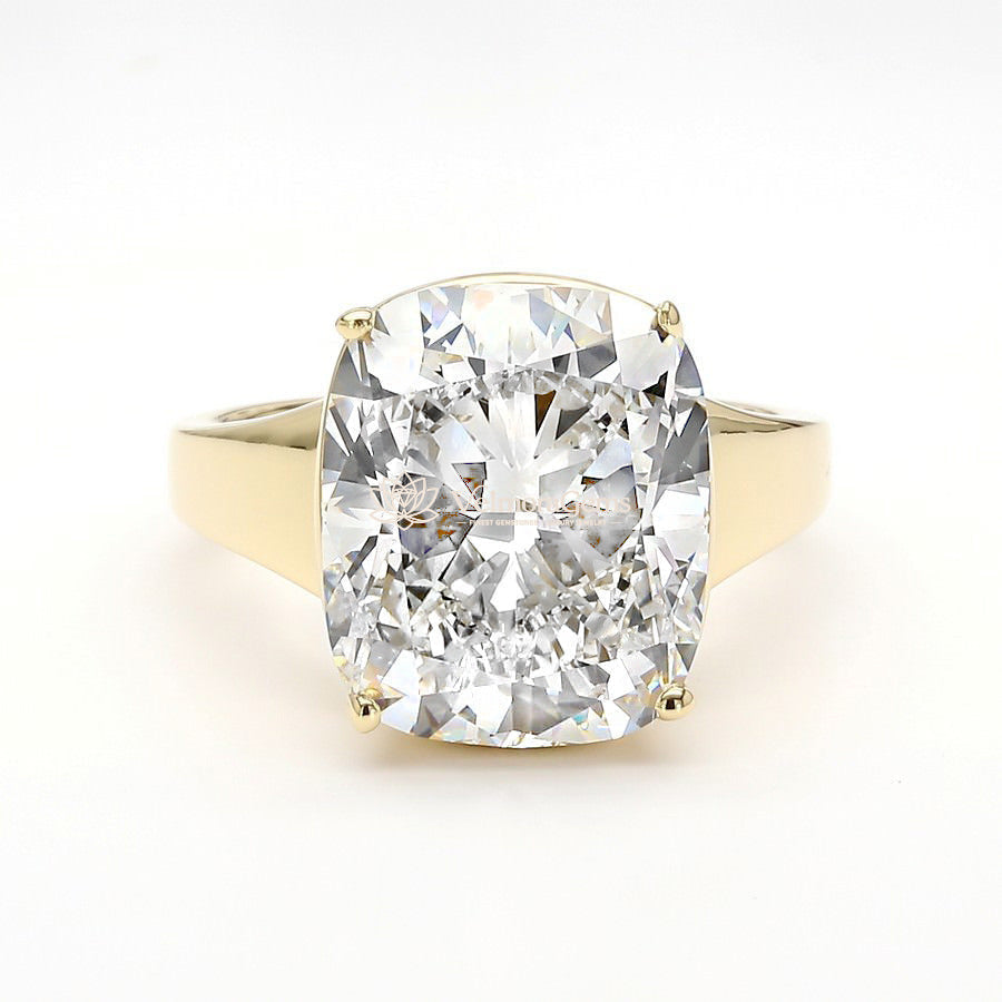 IGI Certified Lab-Created Diamond Cushion Full Bezel Ring F VS)