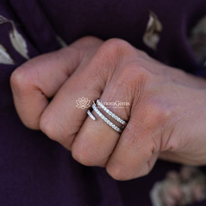 Lab-Created Diamond Spiral Ring F-G VS)