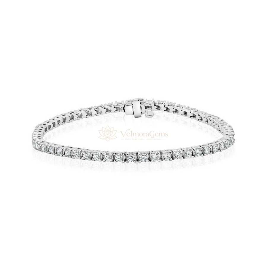 The Prestige Trio – Matching Stud Earrings, Solitaire Ring & Tennis Bracelet (F-G SI)