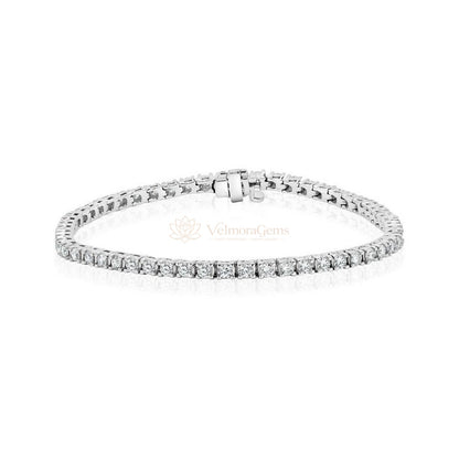 The Prestige Trio – Matching Stud Earrings, Solitaire Ring & Tennis Bracelet (F-G SI)