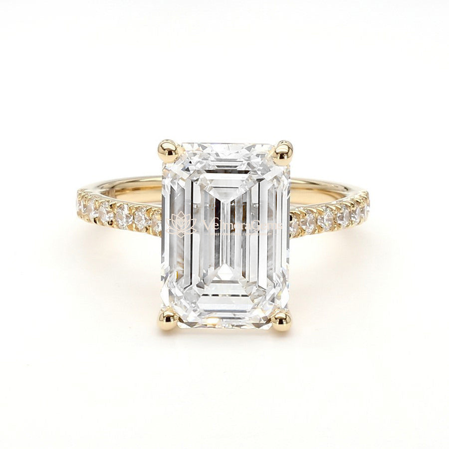 IGI Certified Lab-Created Diamond Emerald Pave Ring F VS)