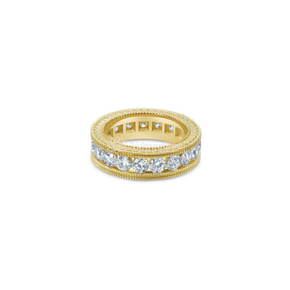 Lab-Created Diamond Milgrain Channel Set Eternity Band F-G VS)