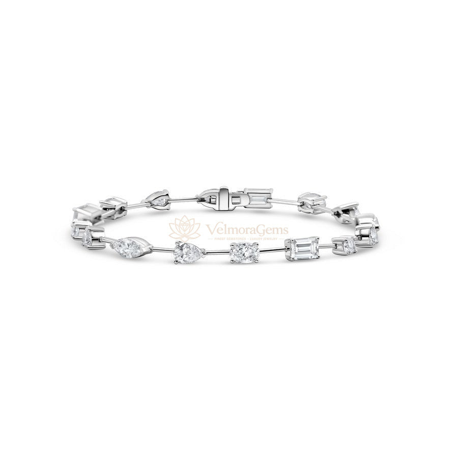 Lab-Created Diamond Multi-Shape Tennis Bracelet E-F VS)