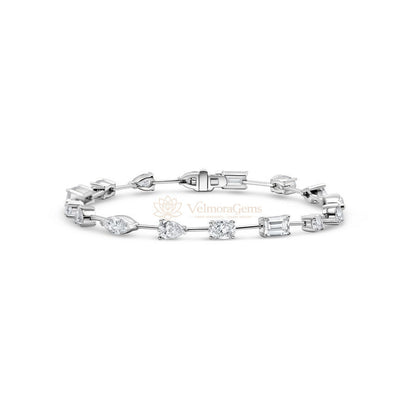 Lab-Created Diamond Multi-Shape Tennis Bracelet E-F VS)