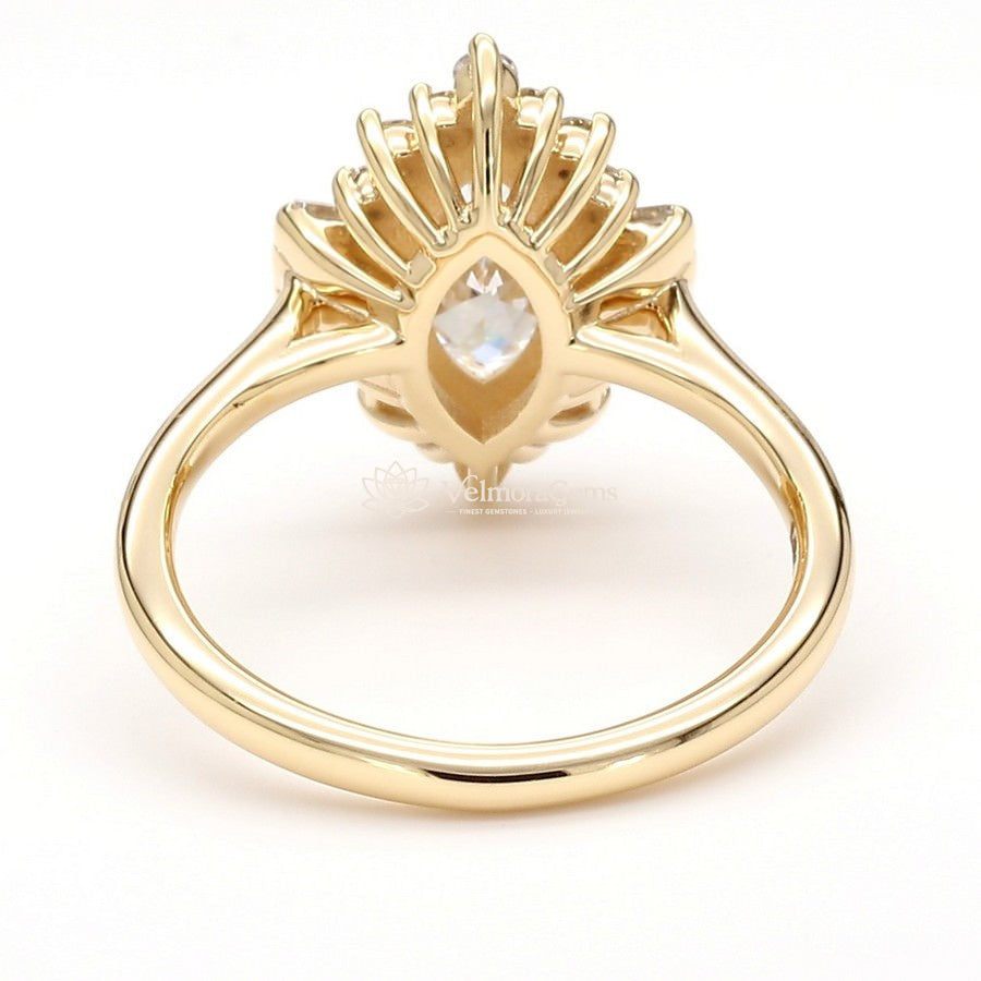 IGI Certified Lab-Created Diamond Marquise Sunburst Ring F VS)