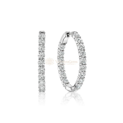 Lab-Created Diamond Large Oval Hoop Earrings F-G SI)