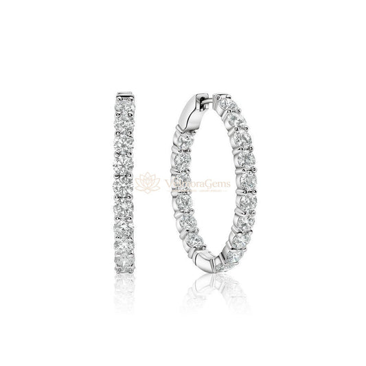 Lab-Created Diamond Large Oval Hoop Earrings F-G SI)
