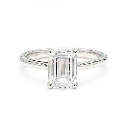 IGI Certified Lab-Created Diamond Emerald Solitaire Ring F VS)
