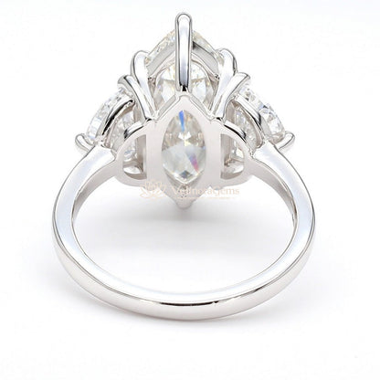 IGI Certified Lab-Created Diamond Marquise 3-Stone Ring F VS)
