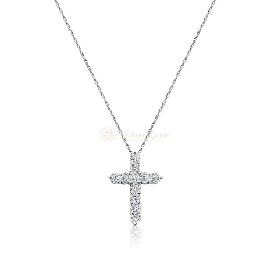 Lab-Created Diamond Cross Necklace F-G SI)