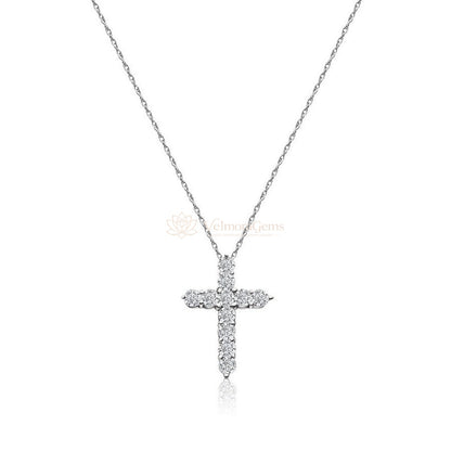 Lab-Created Diamond Cross Necklace F-G SI)