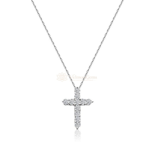 Lab-Created Diamond Cross Necklace F-G SI)