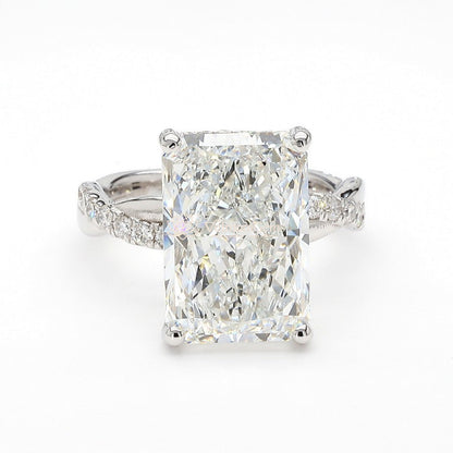 IGI Certified Lab-Created Diamond Radiant Twisted Pave Ring F VS)