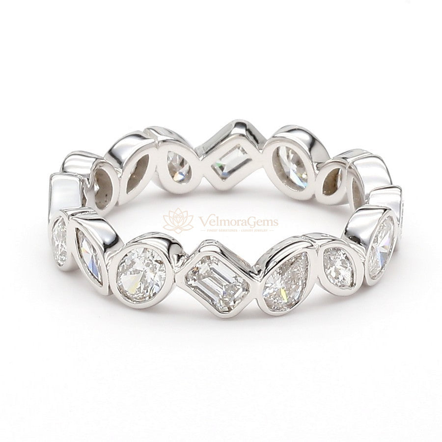 Lab-Created Diamond Multi-Shape Bezel Eternity Band E-F VS)