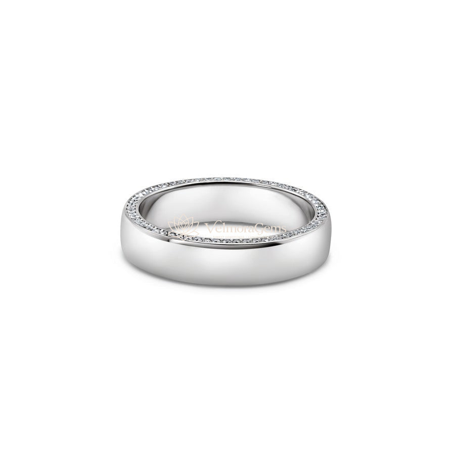 Hidden Edge Natural Diamond Wedding Band F-G SI)