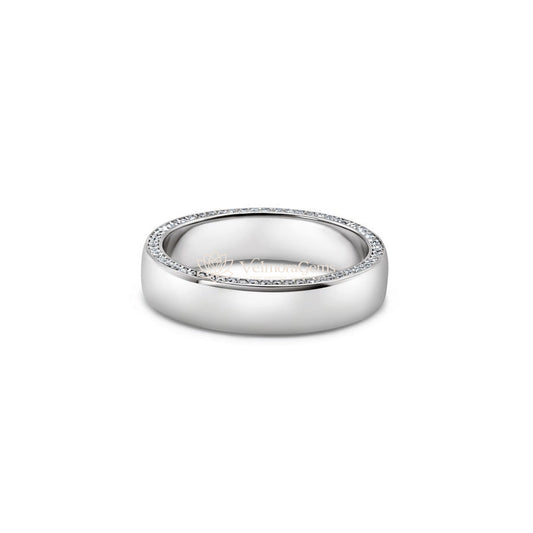 Hidden Edge Natural Diamond Wedding Band F-G SI)