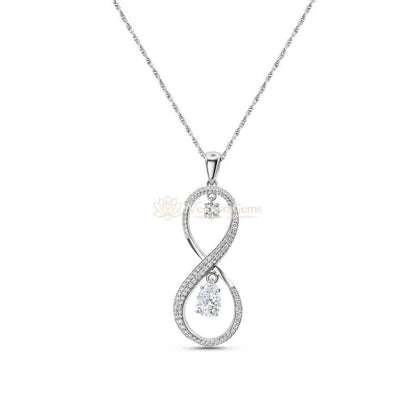 Lab-Created Diamond Infinity Teardrop Pendant Necklace F-G VS)
