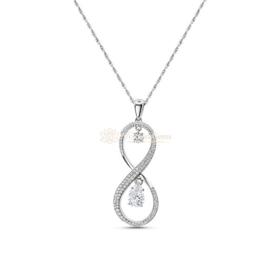 Lab-Created Diamond Infinity Teardrop Pendant Necklace F-G VS)