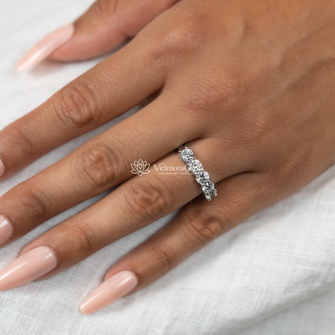 Lab-Created Diamond 5 Stone Anniversary Ring F-G SI)