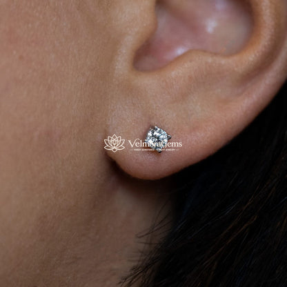 Lab-Created Diamond 4 Prong Martini Screw Back Stud Earring F-G VS)