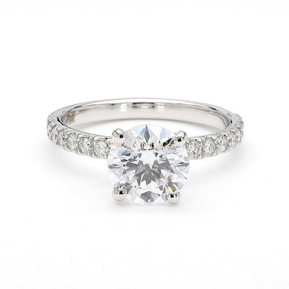 IGI Certified Lab-Created Diamond Round Pave Ring F VS)